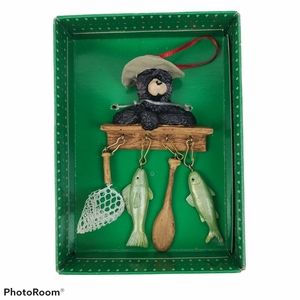 NIB Kurt S Adler Christmas Ornament Bear Fishing